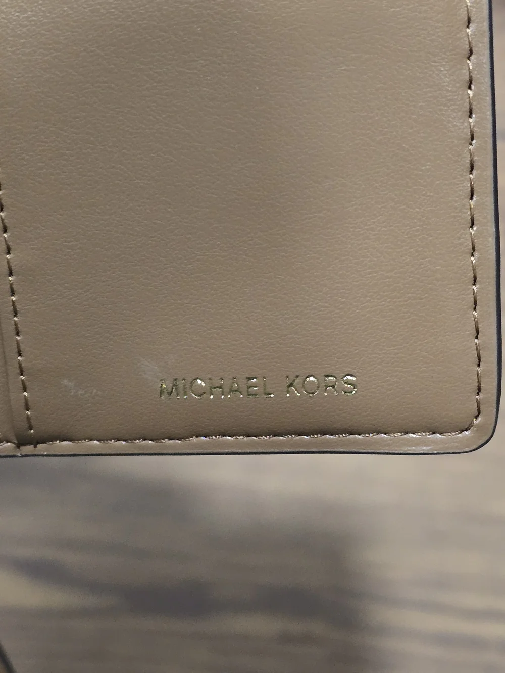 Michael Kors Brown and Tan Signature Logo Crossbody Wallet